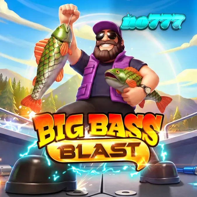 Big Bass Blast slot game interface showing fishing theme with electrified visuals